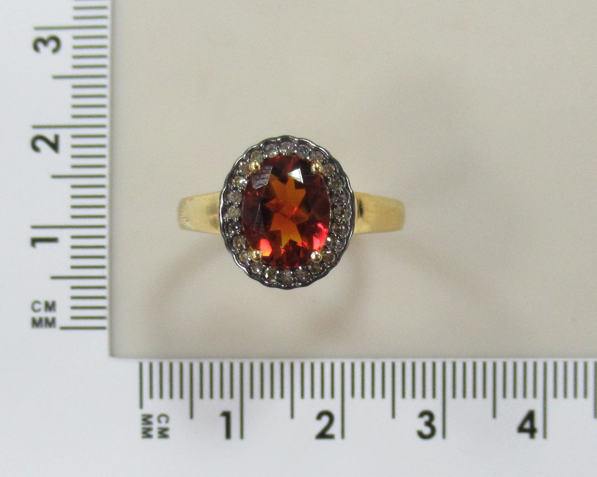 Серебряное кольцо с цитрином Мадейра
